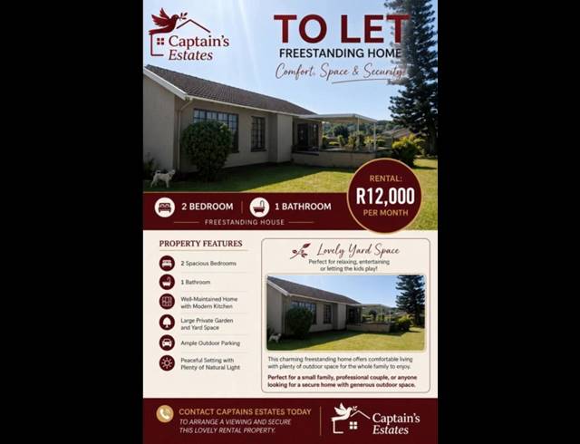 2 BEDROOM PROPERTY TO RENT IN BLUFF
